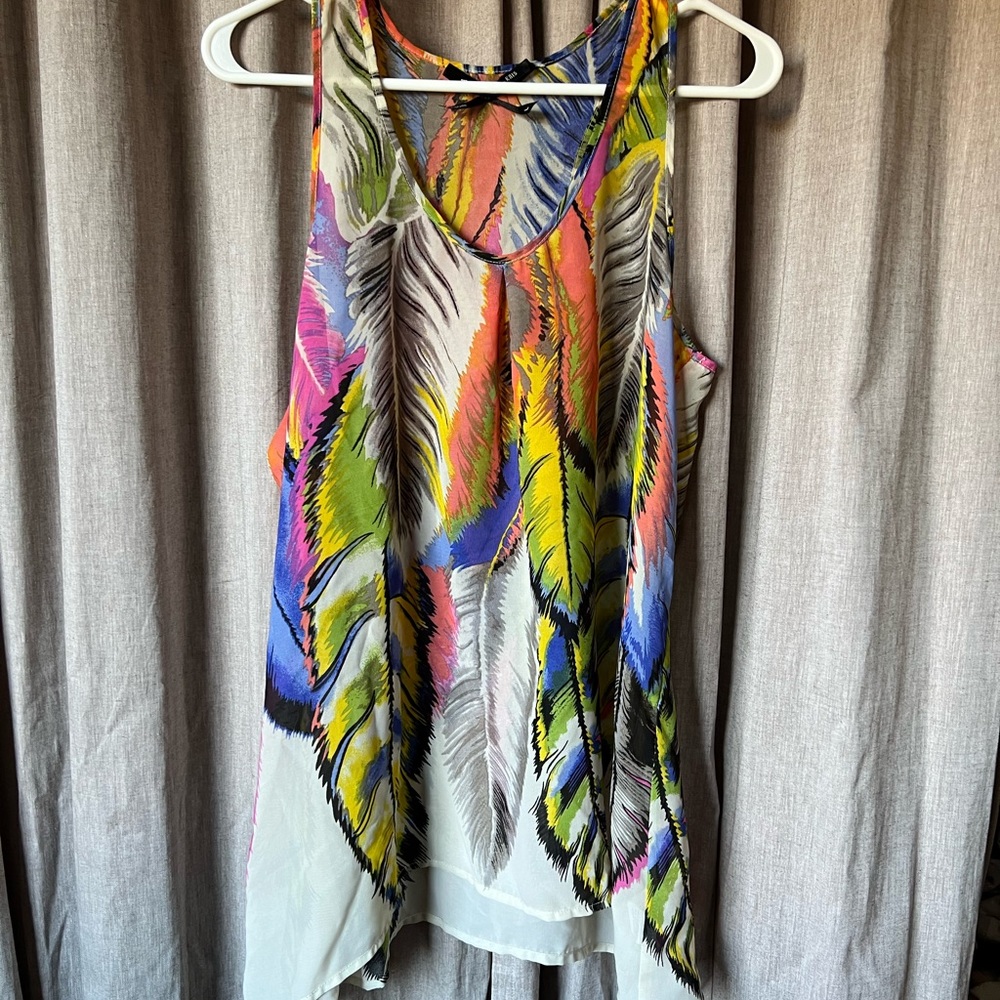 Tropical print top